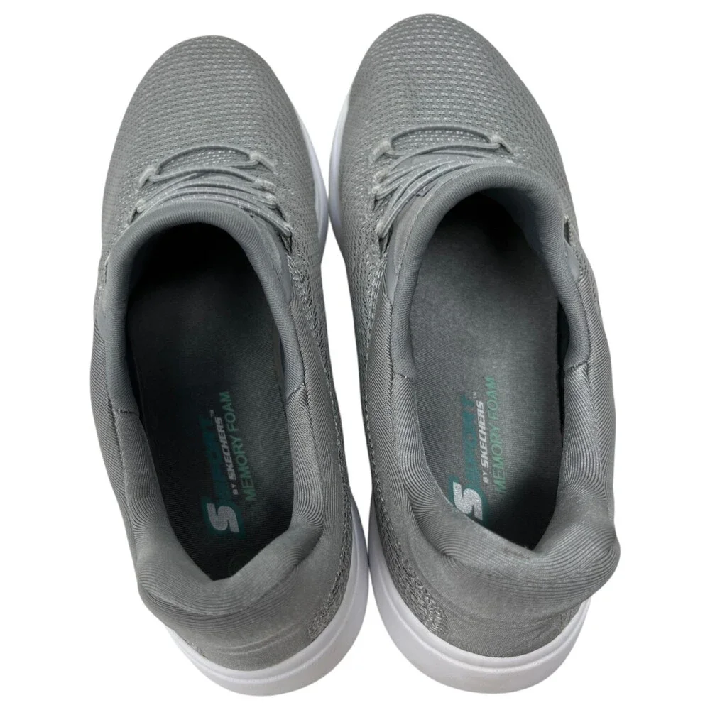 S Sport By Skechers Sneaker Women Size 7.5 Gray Solid Slip On Memory Foam Mesh